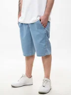 Spodenki męskie - KRÓTKIE SPODENKI JEANSOWE SZORTY BAGGY Męskie SZEROKIE NIEBIESKIE Jigga XL - miniaturka - grafika 1