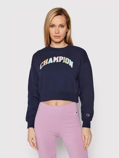 Bluzy damskie - Champion Bluza Cropped College Of Colors 114964 Granatowy Custom Fit - grafika 1