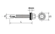 Wkręty - Essve WKRĘT SAMOWIERTNY IMPAX Z EPDM #5MM RAL3005 5.5*25MM 635253005*25 [6689075] - miniaturka - grafika 1
