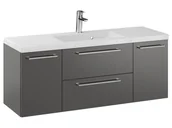 Szafki łazienkowe - Szafka Wisząca Z Umywalką RON 120 cm D - Titan Mat - Uchwyty Chromowane - miniaturka - grafika 1