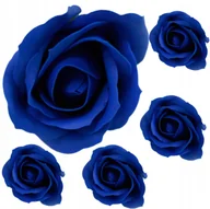 Sztuczne kwiaty - KWIATY MYDLANE róże róża z mydła główka granatowa 5 szt - miniaturka - grafika 1
