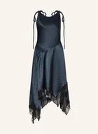 Sukienki - Acne Studios Sukienka Kopertowa Z Satyny, Z Koronką blau - miniaturka - grafika 1