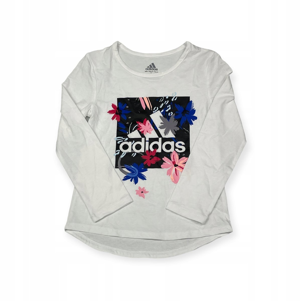 Bluzka dziewczęca na długi rękaw biała ADIDAS 5lat