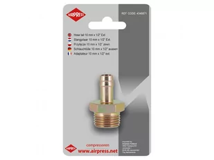 Przyłącze na wąż 10 mm x 1/2" Airpress 4346871 - Akcesoria pneumatyczne - miniaturka - grafika 1
