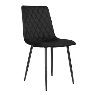 Eleganckie krzesło welurowe, 40x45x89 cm, czarny - Krzesła - miniaturka - grafika 1
