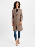 Płaszcze damskie - Tommy Hilfiger Płaszcz wełniany damski Kobiety Wełna beżowy w kratkę, 34 - miniaturka - grafika 1