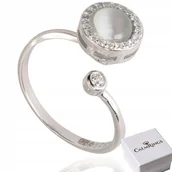 Pierścionki - Delikatny pierścionek ze SREBRA 925 z obrotowym medalionem - regulowany - miniaturka - grafika 1