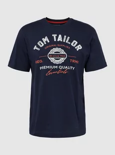 T-shirt z nadrukiem z logo - Koszulki męskie - miniaturka - grafika 1