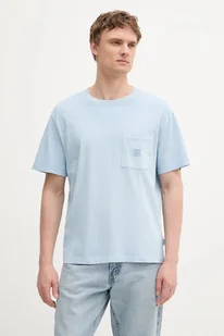 Pepe Jeans t-shirt bawełniany męski kolor niebieski gładki PM509965 - Koszulki męskie - miniaturka - grafika 1