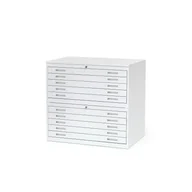 Szafki biurowe - Metalowa szafka na rysunki SKETCH, model podwójny, A1, blat stalowy, biały - miniaturka - grafika 1