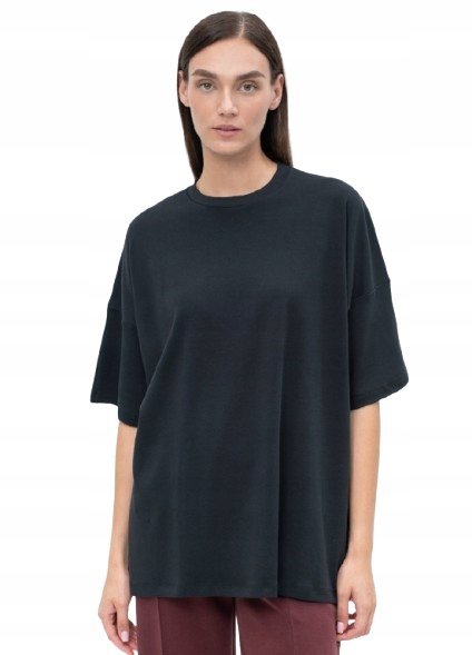 NOISY MAY DAMSKI T-SHIRT CZARNY CASUAL GŁADKI XQA