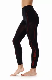 Spodnie damskie Brubeck Cooler LE12470 czarno-czerwony - Spodnie sportowe damskie - miniaturka - grafika 1
