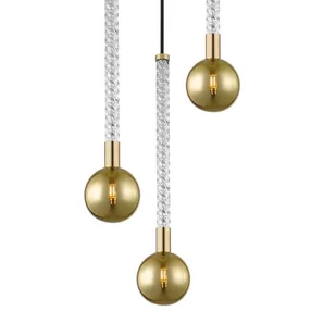 Potrójna lampa zwieszana Mida P0583-03B-2GHF Zumaline kula złoty przezroczysty - Lampy sufitowe Potrójna lampa zwieszana Mida P0583-03B-2GHF Zumaline kula złoty przezroczysty - Lampy sufitowe - miniaturka - grafika 1
