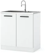 Szafki kuchenne - szafka kuchenna stojąca pod zlew modułowa nowoczesna 80cm blande biała mat - miniaturka - grafika 1