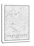 Obrazy i zdjęcia na płótnie - Manchester, OldTrafford mapa czarno biała - obraz na płótnie Wymiar do wyboru: 40x50 cm - miniaturka - grafika 1