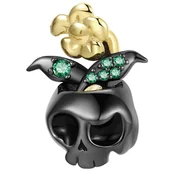 Charmsy - Charms do Pandora - CHARMS CZASZKA Z KWIATKIEM - miniaturka - grafika 1