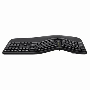Powerton LANA, Klawiatura ergonomiczna CZ/SK, przewodowa (USB), czarna  WPK500E CZ/SK - Klawiatury - miniaturka - grafika 3
