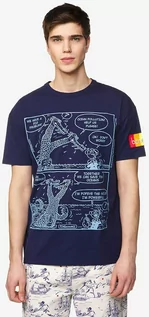 Koszulki męskie - Benetton T-shirt w kolorze grantowym - grafika 1