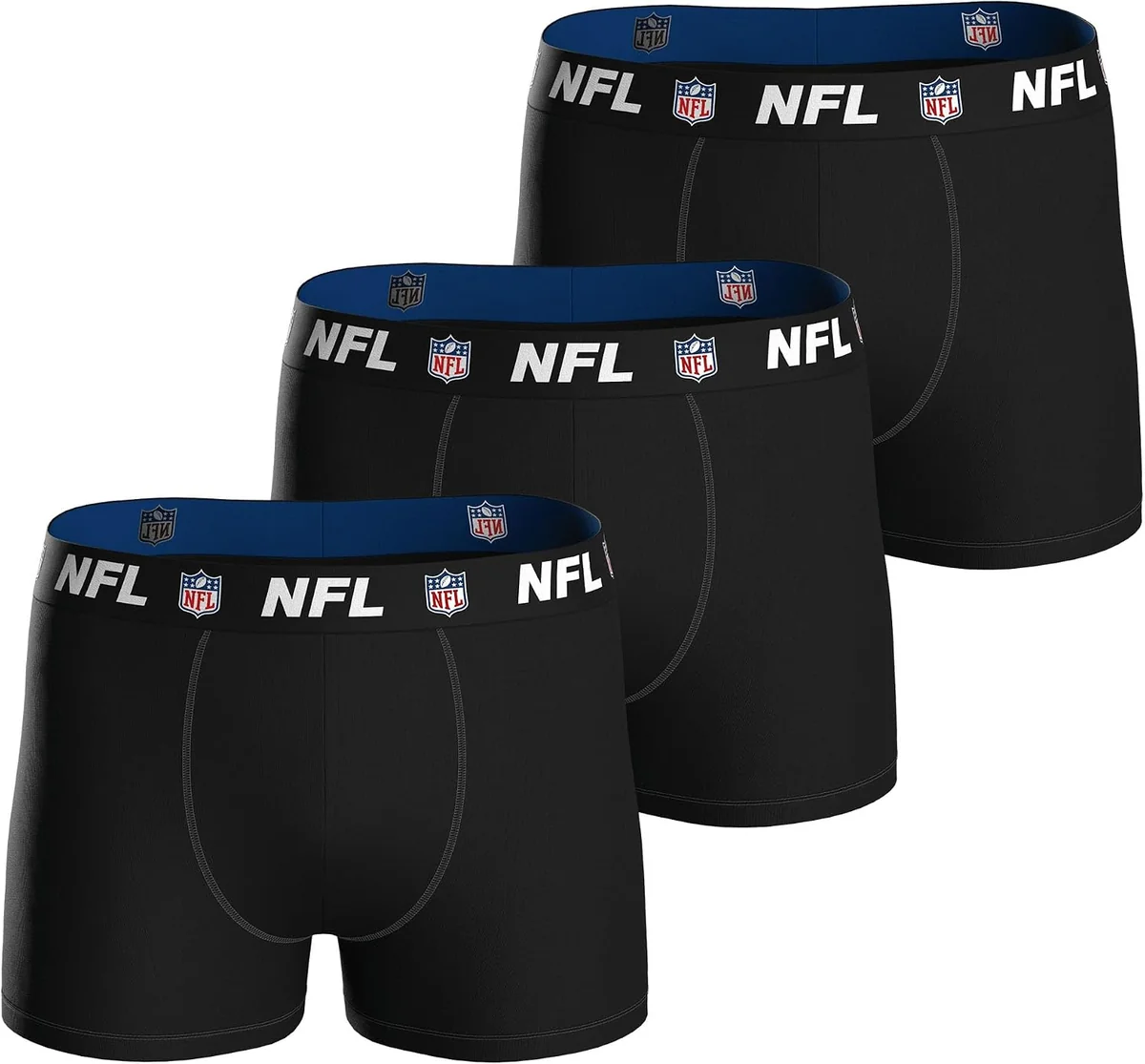 Bokserki męskie NFL Shield czarne rozmiar L 3 sztuki