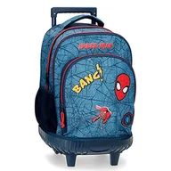 Plecaki - Marvel Spiderman Denim kompaktowy plecak z 2 kółkami, niebieski, 32 x 45 x 21 cm, poliester, 30,24 l - miniaturka - grafika 1