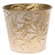 Donice - Metalowa osłonka na doniczkę Gold branche, 15 x 13 cm - miniaturka - grafika 1