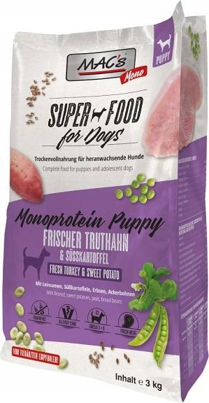 MAC's DOG Mono Puppy, indyk - 3 kg