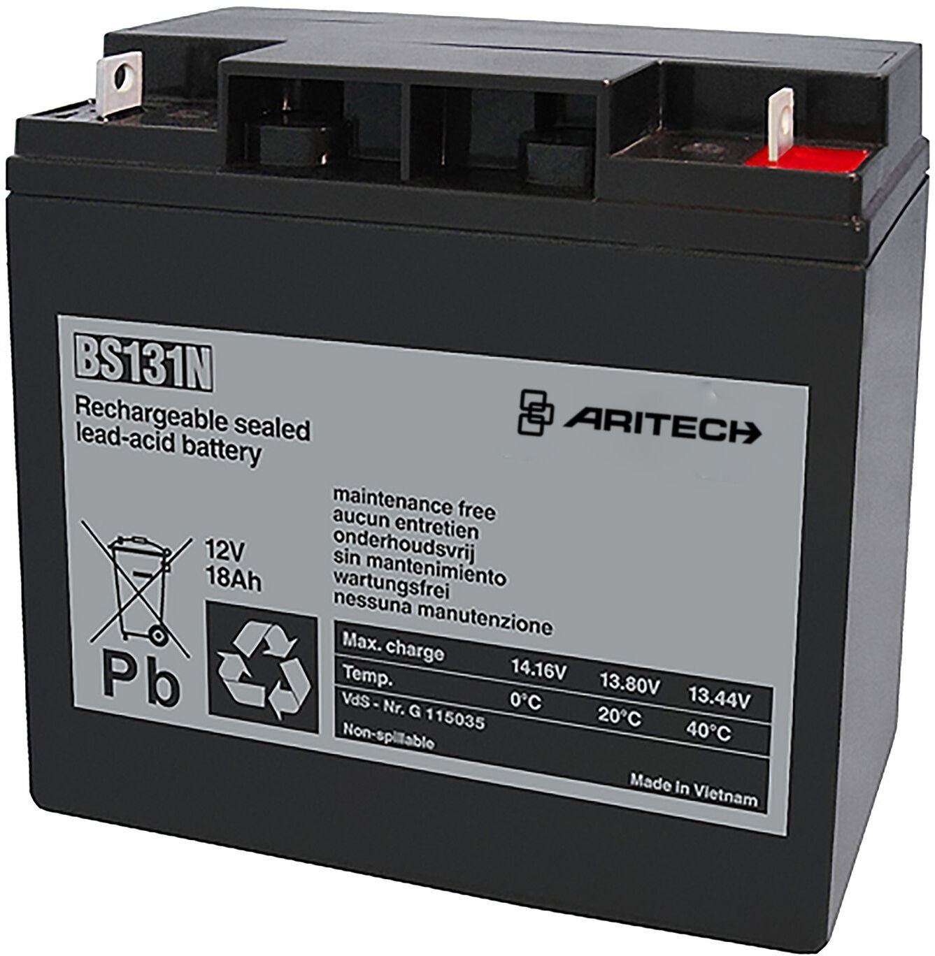 Aritech Battery 12 V, 18 Ah 2PK