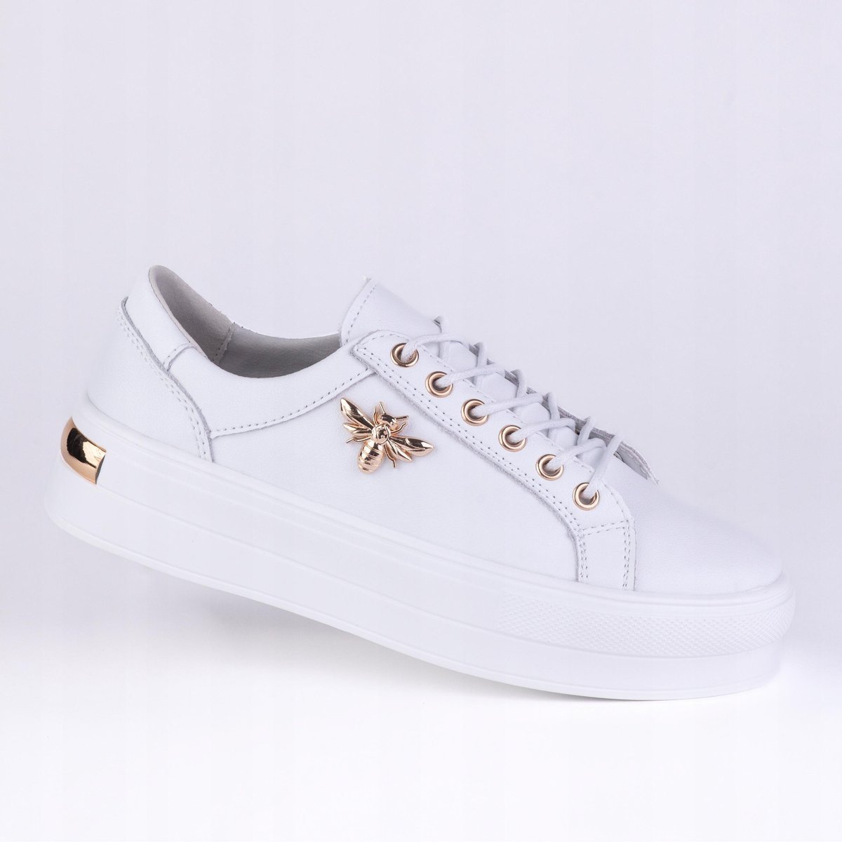 Półbuty damskie sportowe GOODIN GD-XF-139 skóra aplikacja białe 41