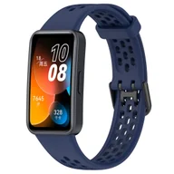 Akcesoria do smartwatchy - Opaska pasek perforowany Vanfone do Huawei Band 8/9, granatowy - miniaturka - grafika 1