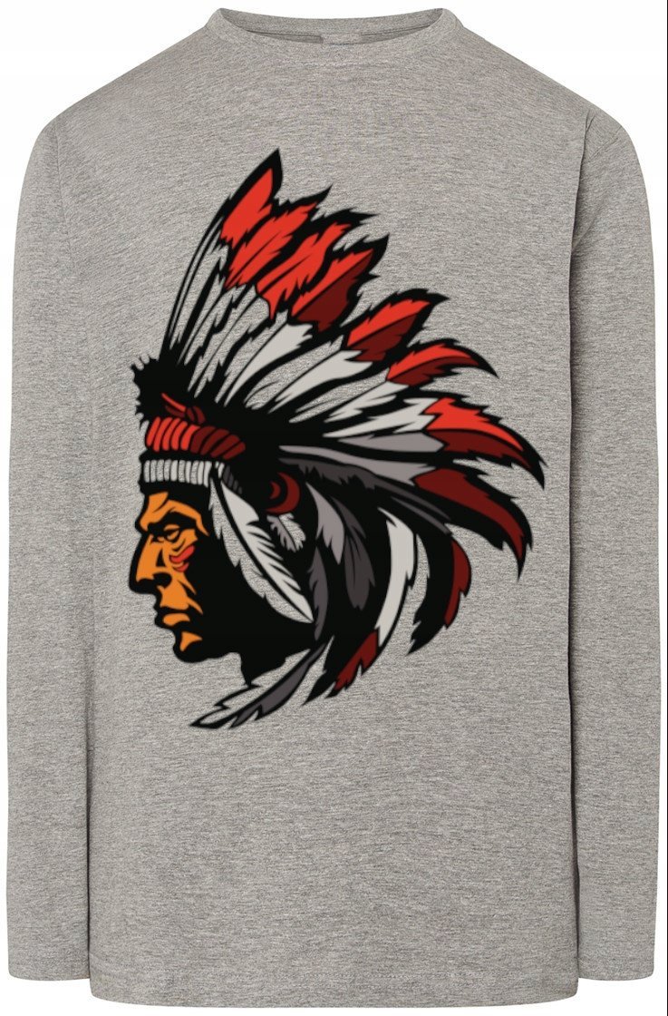 Longsleeve męski nadruk Indianin Modny Rozm.XXL