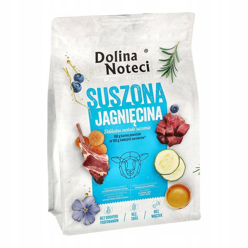 Karma dla psa suszona DOLINA NOTECI Premium z jagnięciny 3 kg