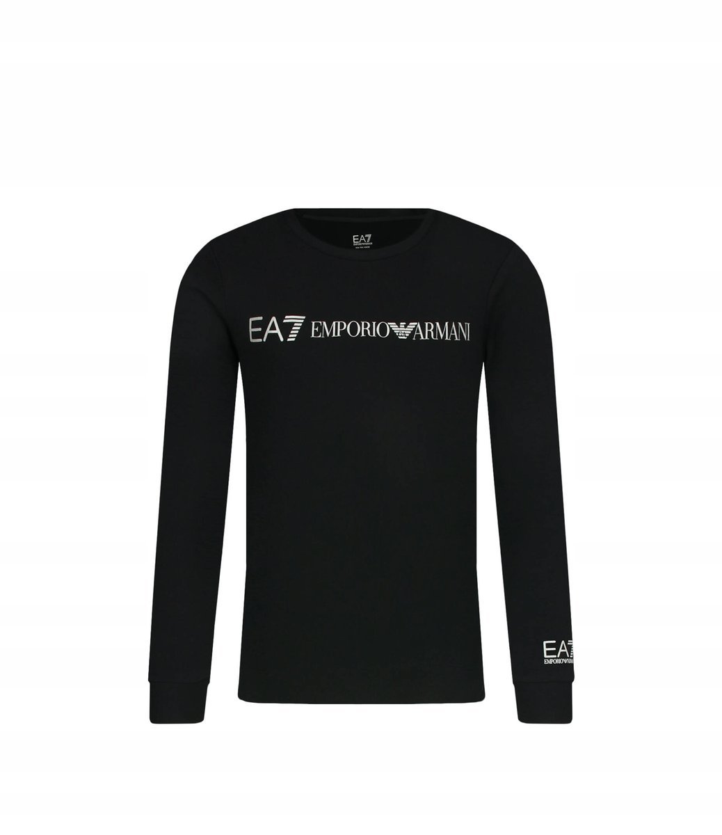 EA7 EMPORIO ARMANI CZARNA BLUZA DZIECIĘCA Z NADRUKIEM 140 FTA