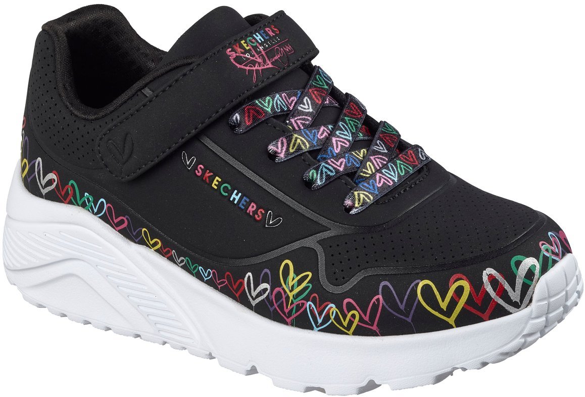 Skechers Skechers młodzieżowe sneakersy UNO LITE HEART CRAZE 314091L BKMT 28