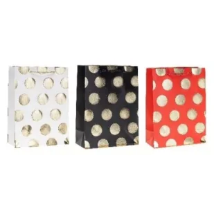 Torebka ozdobna Grochy 18x24x8cm mix ROZETTE - Opakowania i torebki na prezenty - miniaturka - grafika 1