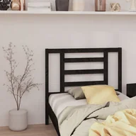 Inne meble do sypialni - Lumarko Wezgłowie łóżka, czarne, 96x4x100 cm, lite drewno sosnowe - miniaturka - grafika 1