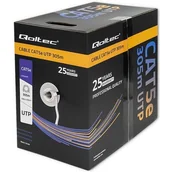 Kable - Qoltec KABEL SIECIOWY SKRĘTKA UTP | CAT5E | 305M | PVC SZARY - miniaturka - grafika 1
