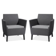 Meble ogrodowe - Zestaw Balkonowy Ogrodowy Salemo Duo Graphite - miniaturka - grafika 1