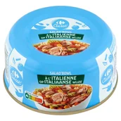 Konserwy i dania rybne - Carrefour Classic Sałatka z warzywami tuńczykiem pasiastym i makaronem 250 g - miniaturka - grafika 1