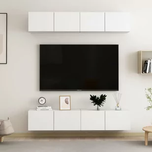 vidaXL Szafki telewizyjne 4 szt. białe 80x30x30 cm płyta wiórowa 3074451 - Meblościanki - miniaturka - grafika 1