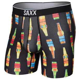 Bokserki męskie sportowe SAXX VOLT Boxer Brief piwa w okularach – czarne - Majtki męskie - miniaturka - grafika 1