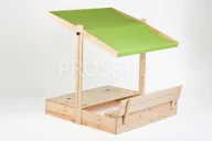Place zabaw - Piaskownica z Daszkiem Drewniana Zamykana 120 z ławkami - POLSKI PRODUCENT - miniaturka - grafika 1