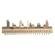 Ozdoby bożonarodzeniowe - Rayher 46556000 kalendarz adwentowy z drewna, listwa drewniana, 40 x 3,5 x 12 cm, 2 zamontowane zawieszki ścienne, 24 złote haczyki do zawieszenia paczek - miniaturka - grafika 1