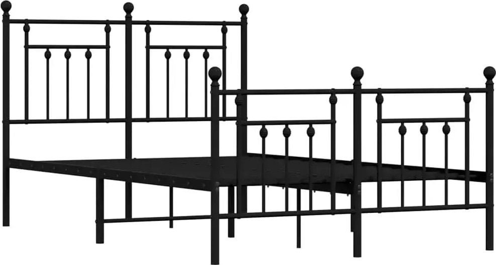 Elior Czarne metalowe łóżko małżeńskie 150x200cm - Velonis
