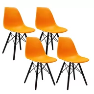 Krzesła - 4 krzesła DSW Milano pomarańczowe, nogi wenge - miniaturka - grafika 1