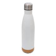 Shakery i bidony sportowe - Butelka próżniowa z korkowym spodem Jowi 500 ml, biały - miniaturka - grafika 1