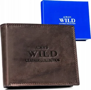 Always Wild Duży, skórzany portfel męski w orientacji poziomej - Always Wild NoSize - Portfele - miniaturka - grafika 1