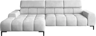 DomoHome narożnik PLAZA-MINI tkanina SOLAR narożnik z wygodnym, puszystym oparciem / długi fotel lewy / styl industrialny / w kształcie litery L lewy 270x99x177 cm BIAŁY - Narożniki - miniaturka - grafika 1