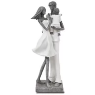 Dekoracje domu - Pigmejka Figura Familia PIGMEJKA, biało-szara, 32x11x9 cm - miniaturka - grafika 1