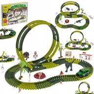 Zabawki zdalnie sterowane - TOR SAMOCHODOWY WYŚCIGOWY XL DINOZAUR AUTO 242cm PĘTLA 360° 137 ELEMENTÓW - miniaturka - grafika 1