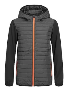 JACK & JONES Chłopięca Jjemulti pikowana kurtka Noos Jnr, Asfalt/szczegóły: czarne rękawy, 140 - Kurtki i płaszcze dla chłopców - miniaturka - grafika 1